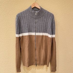 Eleventy Platinum Zip-up Sweater, Size XL